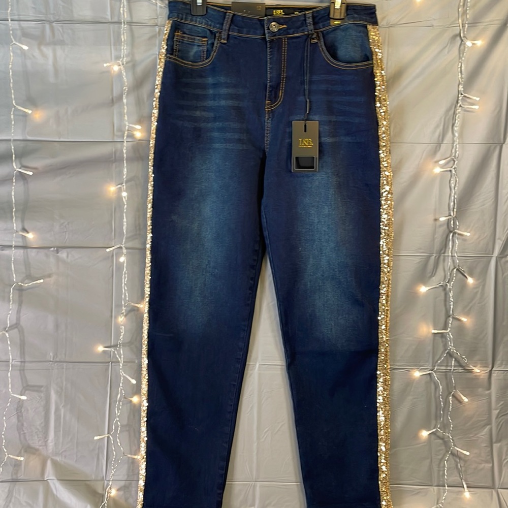 Lucky & Blessed Sequin accented jeans. Lots of stretch. Size 12.